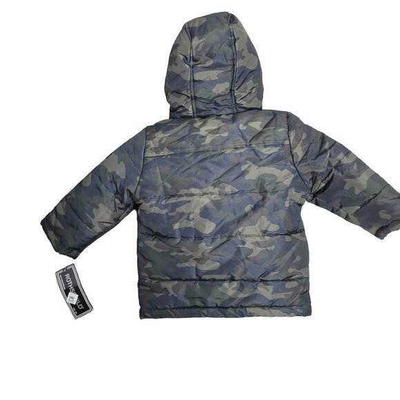 Rothschild Baby Boys Size 12M Green Camo Jacket w/ Faux Fur Hood - Picture 6 of 7